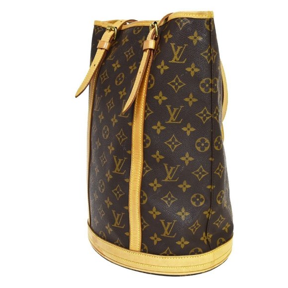 Auth LOUIS VUITTON BUCKET GM Shoulder Bag Monogram Leather Brown - Picture 2 of 16